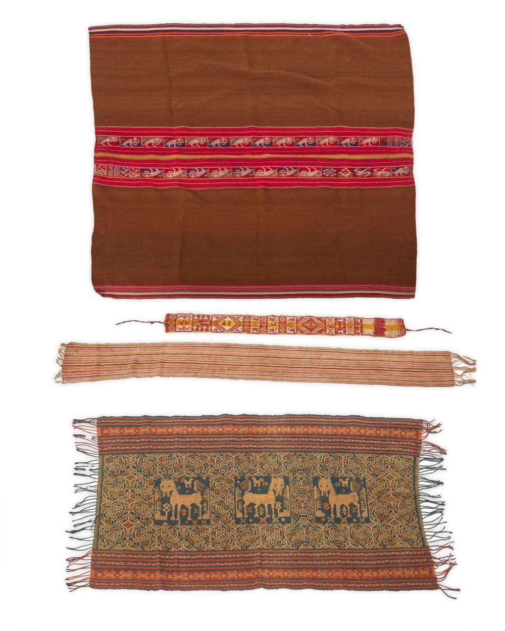 Appraisal: A group of Indonesian and South American textiles th Century