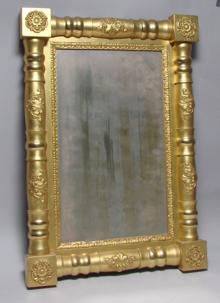 Appraisal: ANTIQUE AMERICAN SHERATON GILT MIRROR th CenturyHeight Width