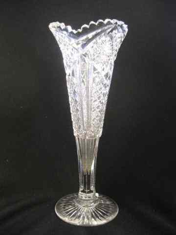 Appraisal: Brilliant Period Cut Glass Trumpet Vase daisy button style design