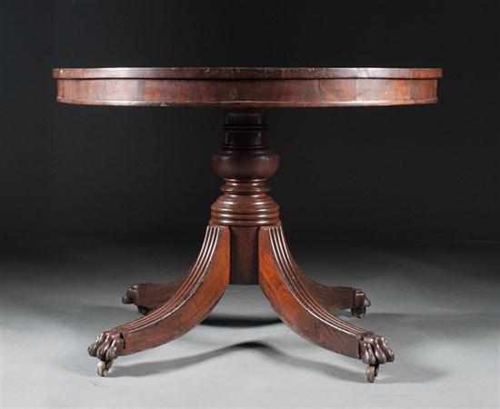 Appraisal: American Classical carved mahogany center table Baltimore circa banded circular