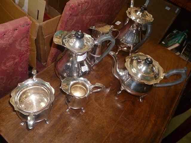 Appraisal: A SILVER PLATED PART TEASET ETC