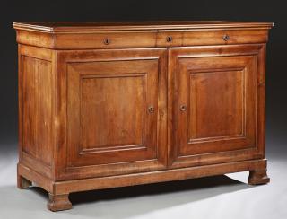 Appraisal: French Louis Philippe Carved Walnut Sideboard t French Louis Philippe