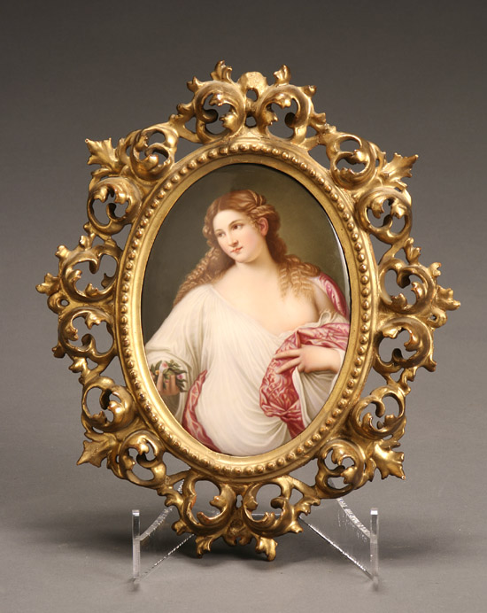 Appraisal: Berlin Porcelain Plaque of Flora KPM Late th Century After