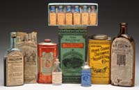 Appraisal: LOT OF SIXTEEN PATENT MEDICINE ITEMS Includes a Dr Chase