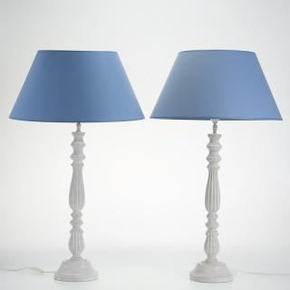 Appraisal: Pair decorator white washed baluster lamps Pair decorator white washed