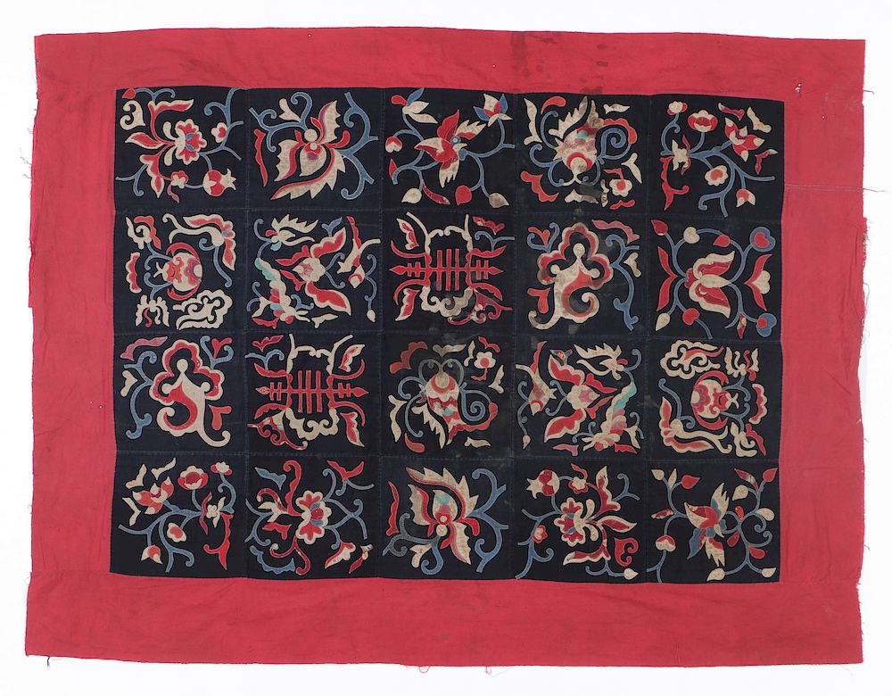 Appraisal: Beautiful Blanket Coverlet Textile Miao People China Coverlet cotton cut