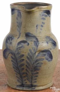 Appraisal: Pennsylvania stoneware pitcher th c attributed to Remmey with cobalt