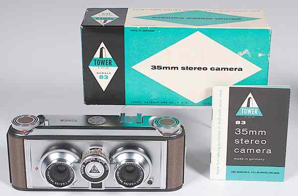 Appraisal: Tower mm Stereo Camera in Original Box Tower mm stereo