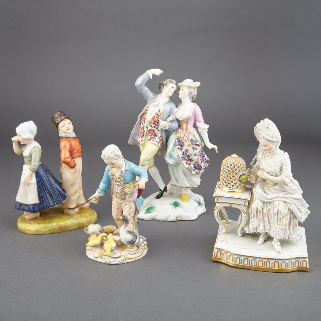 Appraisal: Two Meissen Porcelain Figure Groups Comprising one in the form