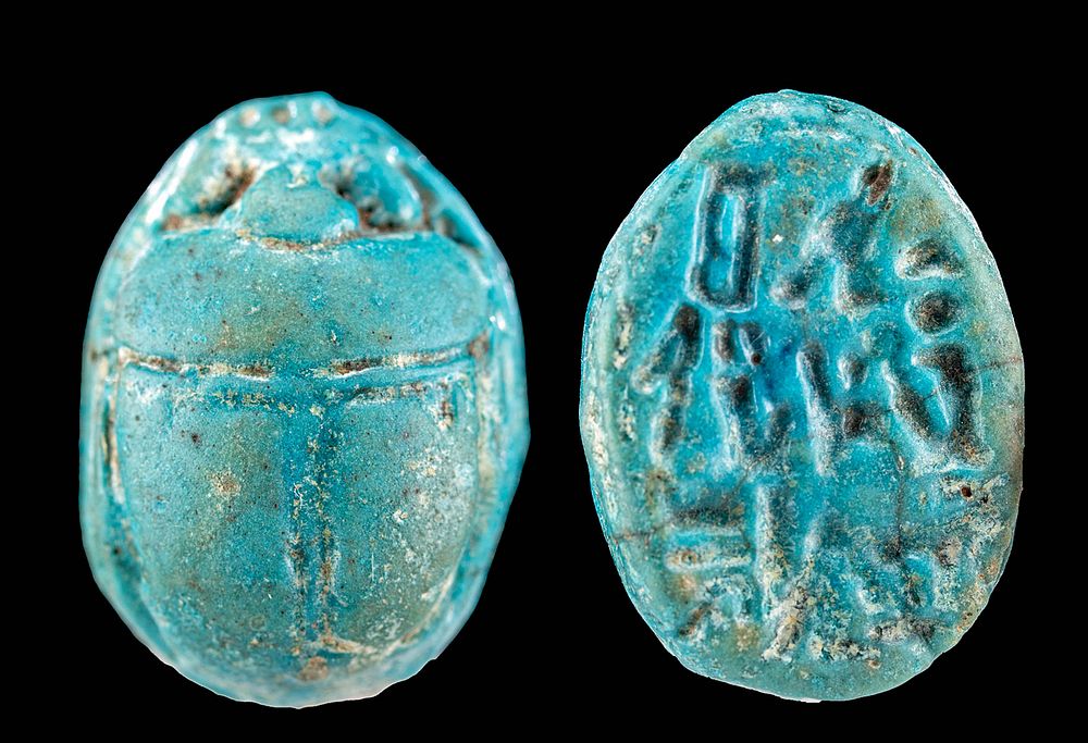 Appraisal: Egyptian Hyksos Glazed Faience Scarab Egypt Second Intermediate Period Hyksos