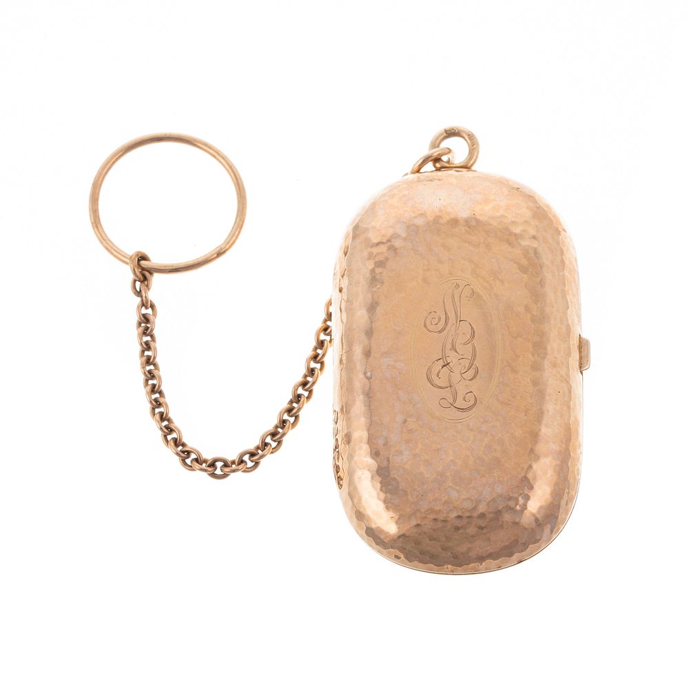 Appraisal: A K Yellow Gold Antique Finger Purse K yellow gold