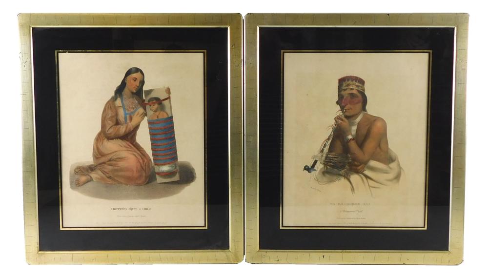 Appraisal: Pair of prints of Native Americans by Key Biddle after