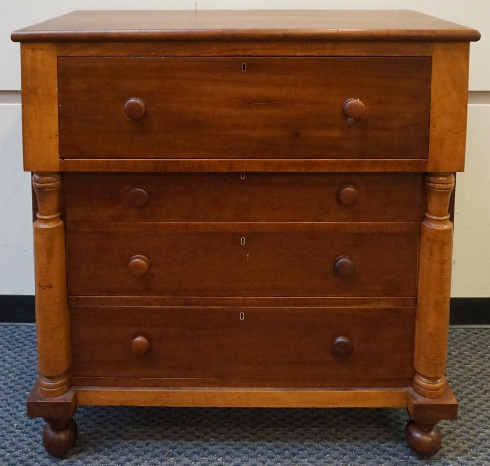 Appraisal: Classical Tiger's Eye Maple and Cherry Gentlemen's Bureau Chest of