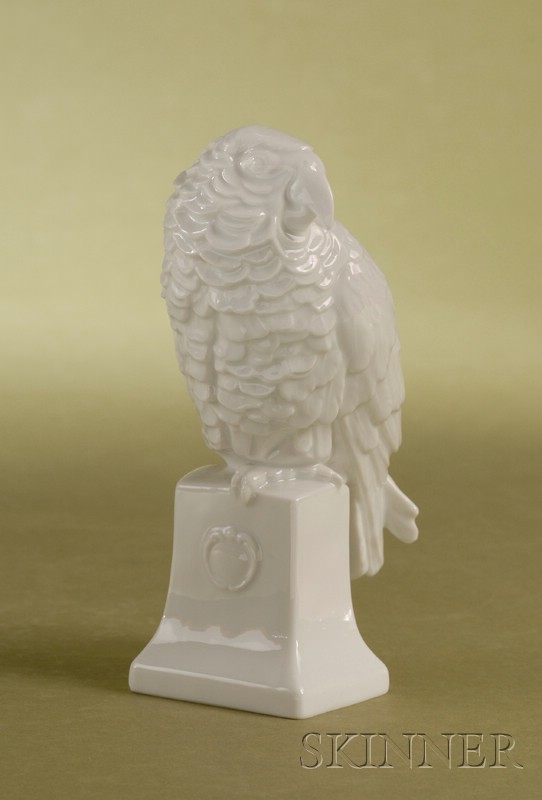 Appraisal: Rosenthal White Glazed Figure of a Parrot Germany c designed