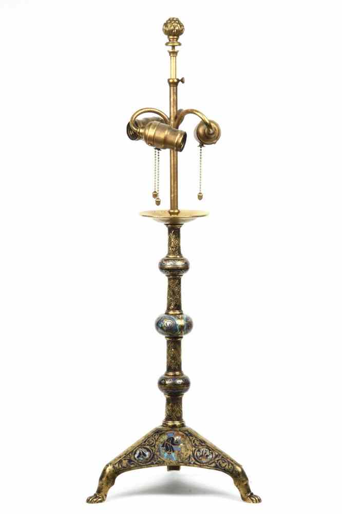 Appraisal: LAMP - Important Gothic style pricket candle stick form gilded