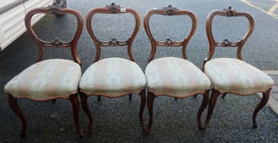 Appraisal: Four Quality Edwardian dining chairs on Cabriole legs