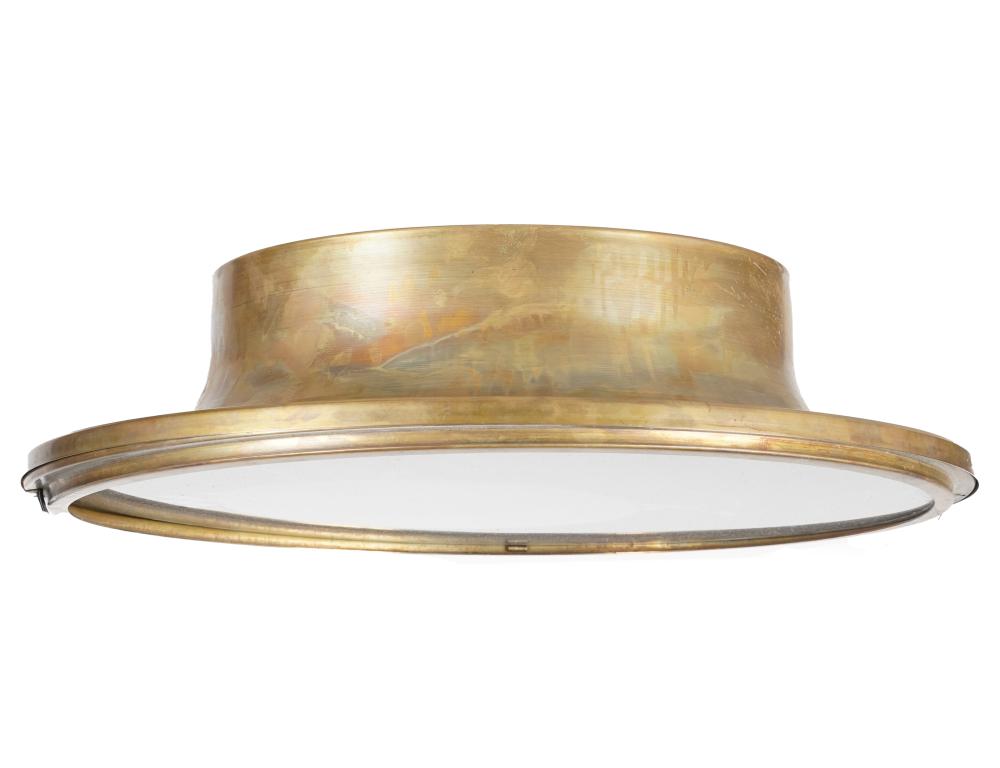 Appraisal: SEVEN METAL GLASS CEILING LIGHT FIXTURESCondition each with heavy wear