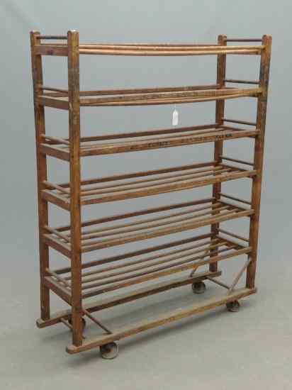 Appraisal: Early rolling factory rack '' W ' Ht Provenance Myron