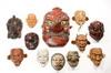 Appraisal: MASKS - Collection of thirteen Japanese carved wood and composition