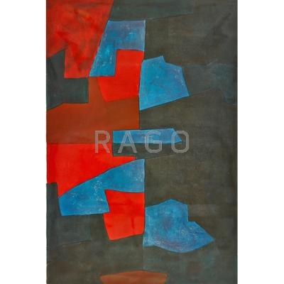 Appraisal: Serge Poliakoff Russian - Composition Nuit Lithograph framed Signed and