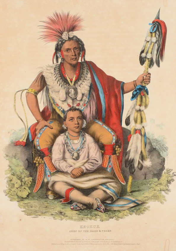 Appraisal: KEOKUK INDIAN CHIEF LITHOGRAPH BY GREENOUGH Published by F W