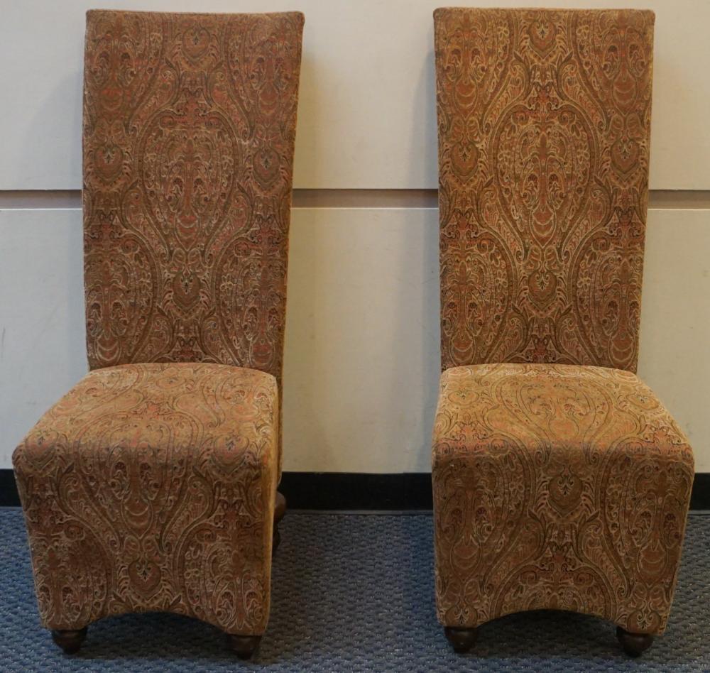 Appraisal: SET OF CONTEMPORARY PAISLEY UPHOLSTERED HIGH-BACK DINING CHAIRSSet of Contemporary