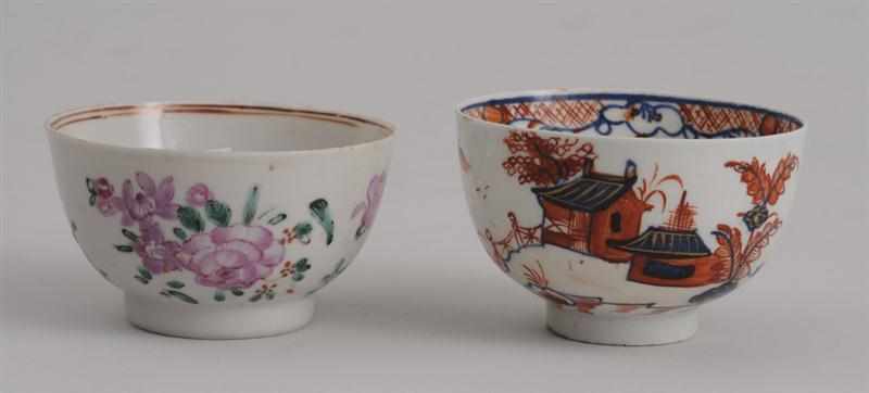 Appraisal: LOWESTOFT ''REDGRAVE'' TYPE TEABOWL AND A CHINESE EXPORT PORCELAIN BOWL