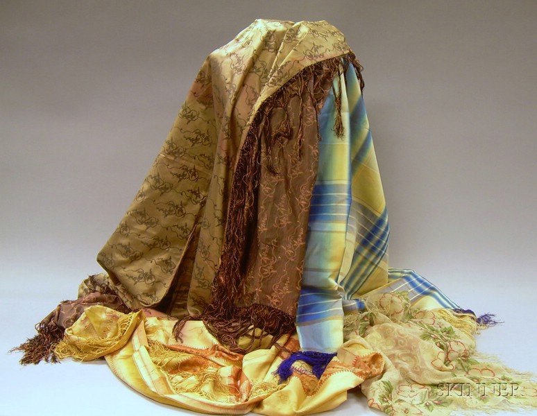 Appraisal: Eleven th and th Century Assorted Silk and Other Shawls