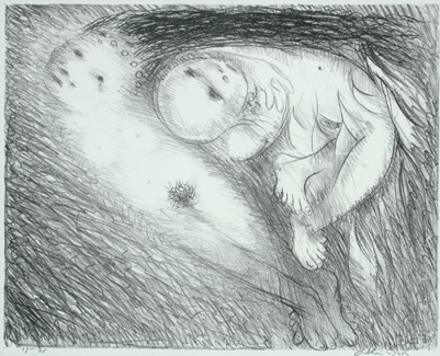 Appraisal: Arthur Boyd - St Francis Lying in the Flames lithograph