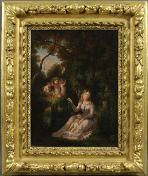 Appraisal: Victor de Grailly woman in pink dress with child in