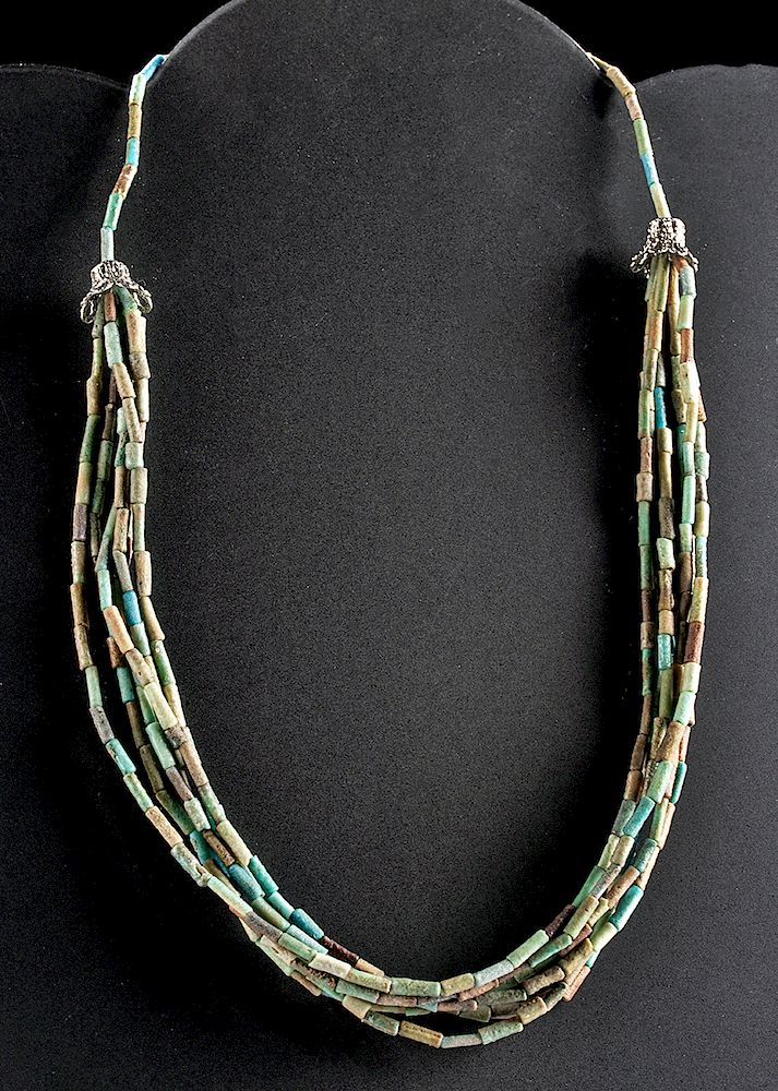 Appraisal: Egyptian Faience Bead Necklace Ancient Egypt Third Intermediate to Late