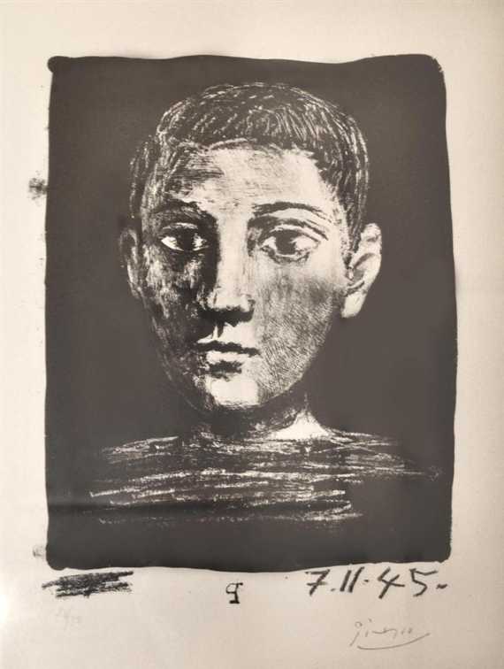 Appraisal: PICASSO PABLO Boy's head Lithograph rd state Signed lower right