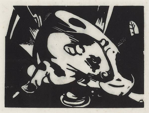 Appraisal: Franz Marc German - Der Stier L Woodcut on tissue