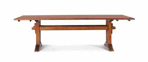 Appraisal: L J G Stickley cherry dining table h w d