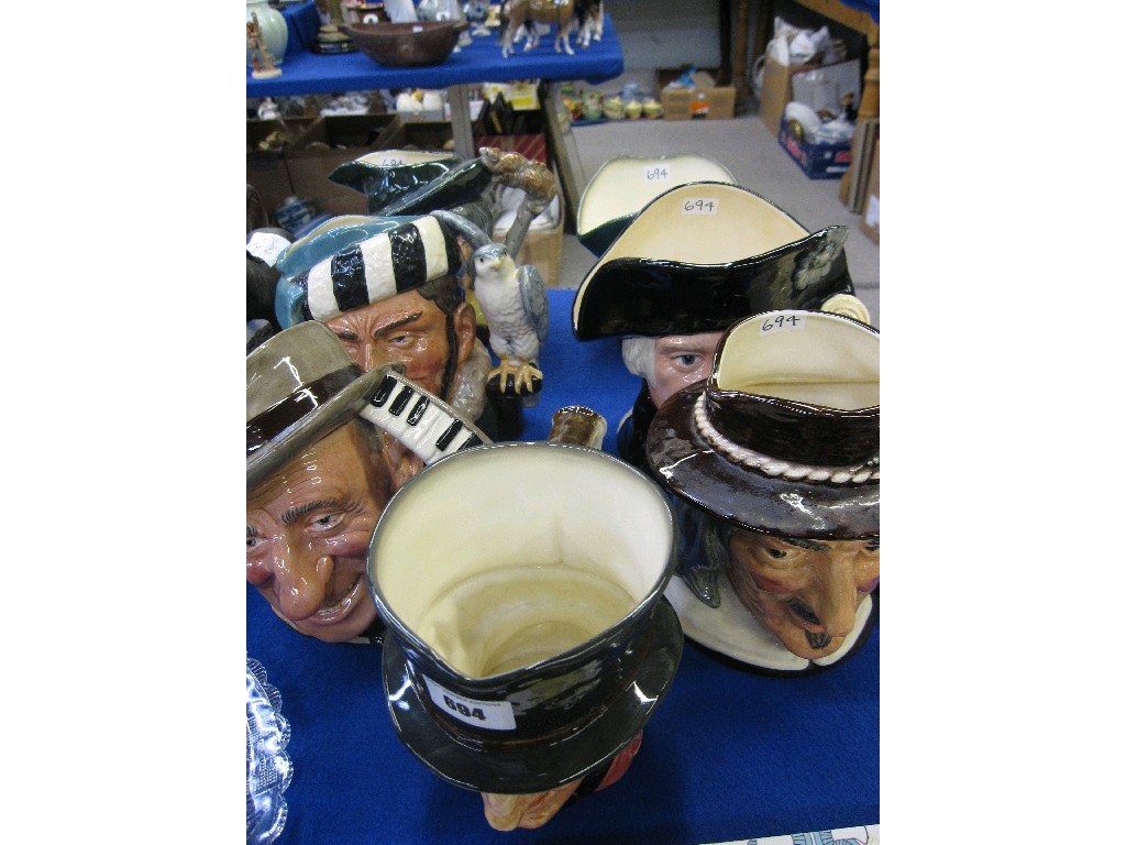 Appraisal: Seven large Royal Doulton character jugs - Jimmy Durante Pied