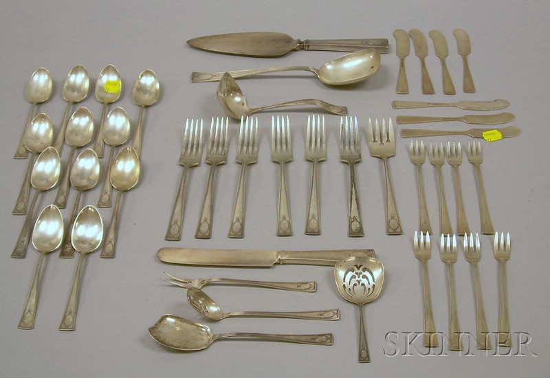 Appraisal: Approximately Forty-Piece R Wallace Sterling Partial Flatware Service Carthage Watson