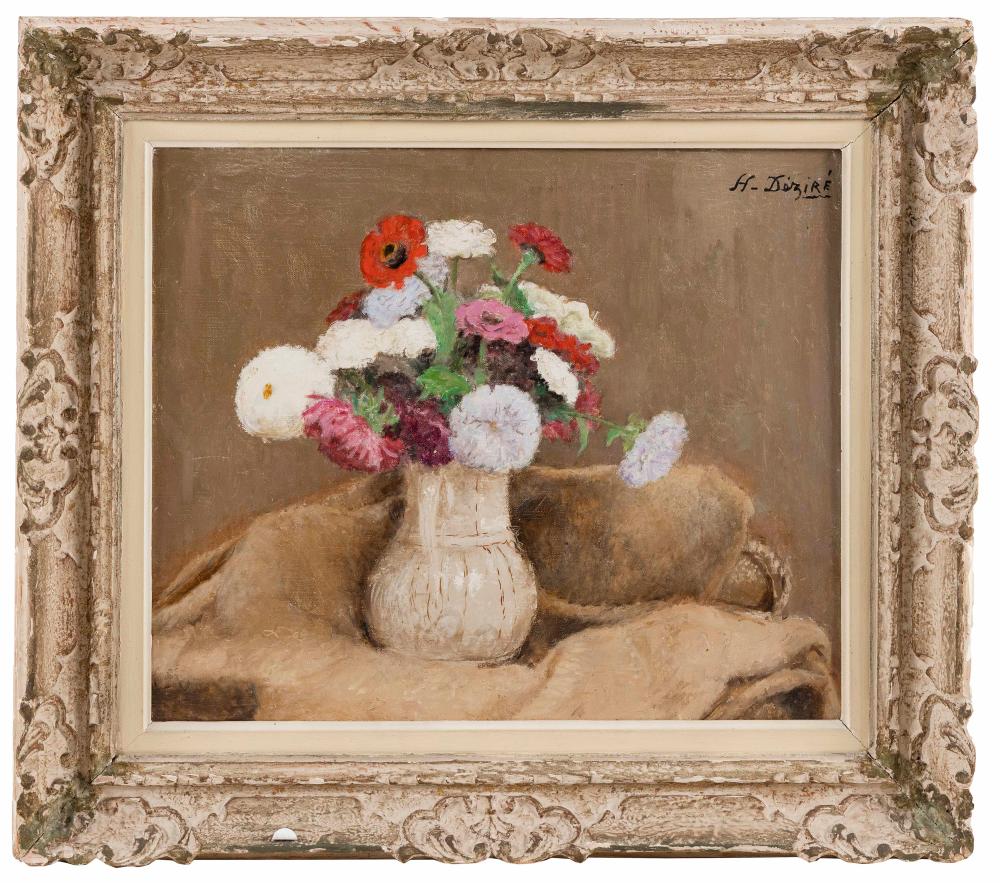 Appraisal: HENRI DEZIRE FRANCE - STILL LIFE OF FLOWERS IN A