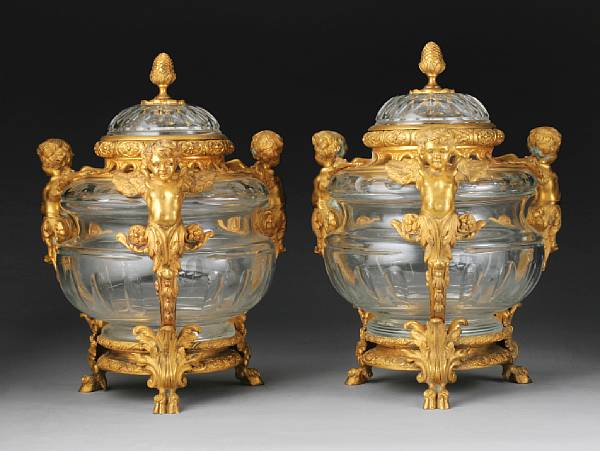 Appraisal: A pair of Louis XV style gilt bronze mounted cut