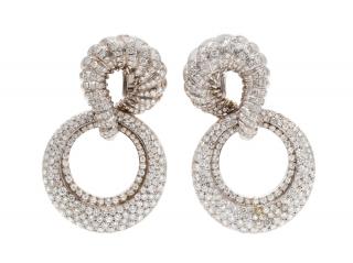 Appraisal: A Pair of Karat White Gold Yellow Gold and Diamond