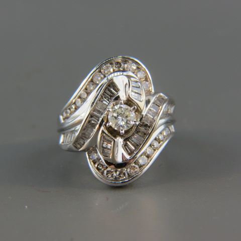 Appraisal: Diamond Ring diamonds round baguette totaling carats k white gold