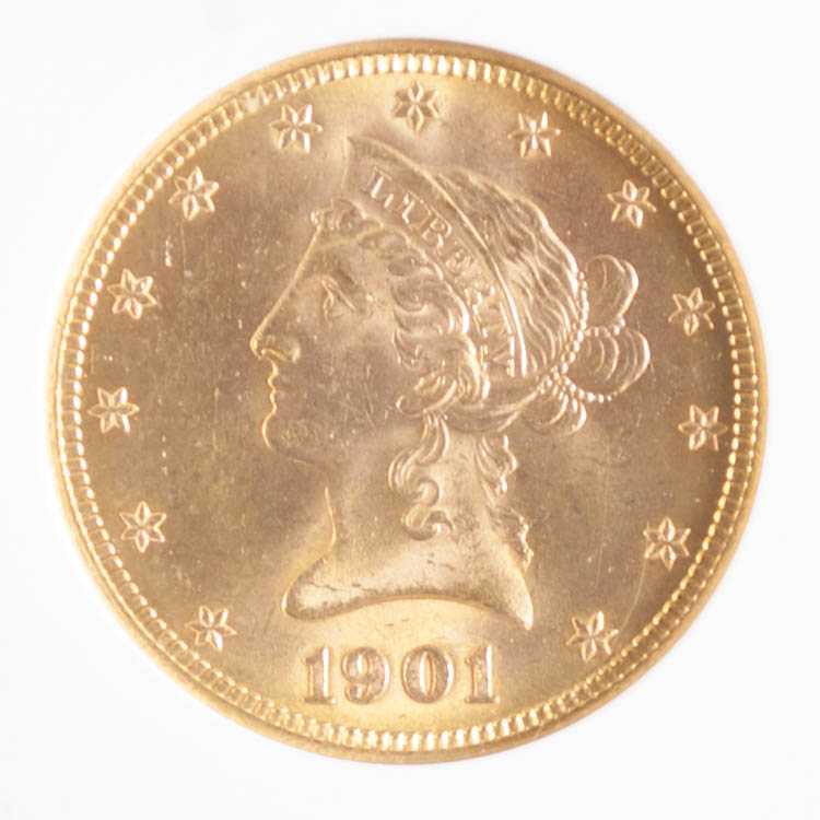 Appraisal: U S TEN DOLLAR GOLD COIN Liberty head type variety