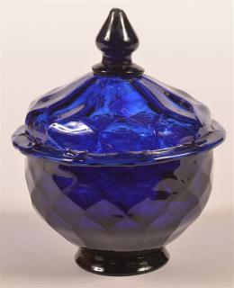 Appraisal: Stiegel Type Blown Glass Covered Sugar Bowl Stiegel Type Cobalt