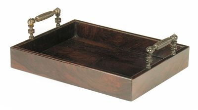 Appraisal: A William IV rosewood letter tray with ring turned handles