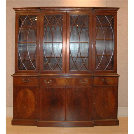 Appraisal: George III Style Mahogany Butler's Breakfront Secretary Bookcase Estimate -