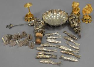 Appraisal: Tray lot to include group of thirteen Mexico silver fish