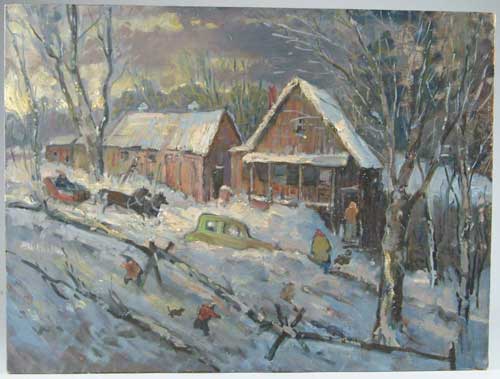 Appraisal: F W PROCTOR American th Century AFTER THE SNOW Oil