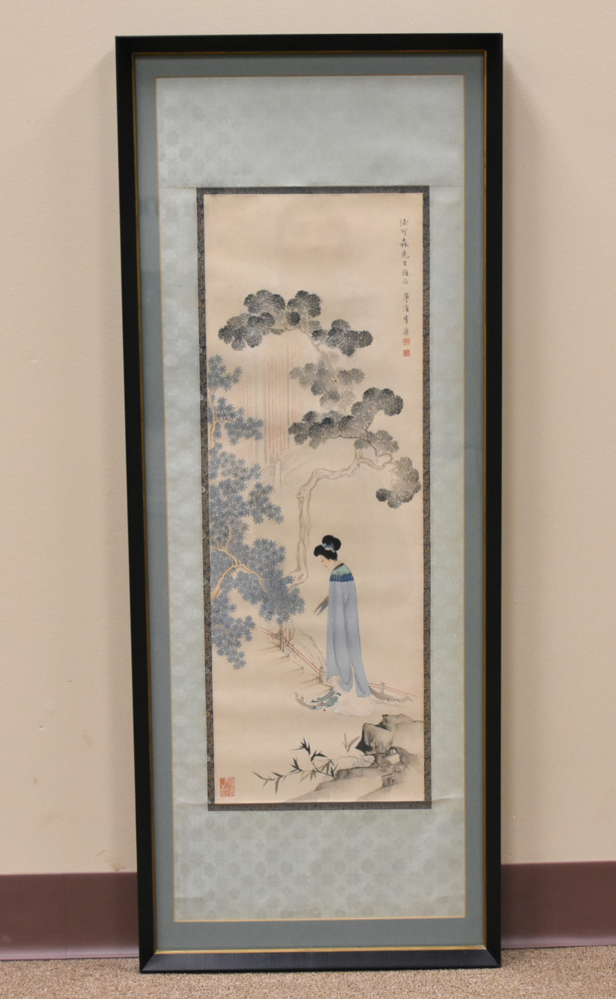 Appraisal: A SCROLL PAINTING OF A WOMAN IN AN IMPERIAL GARDEN