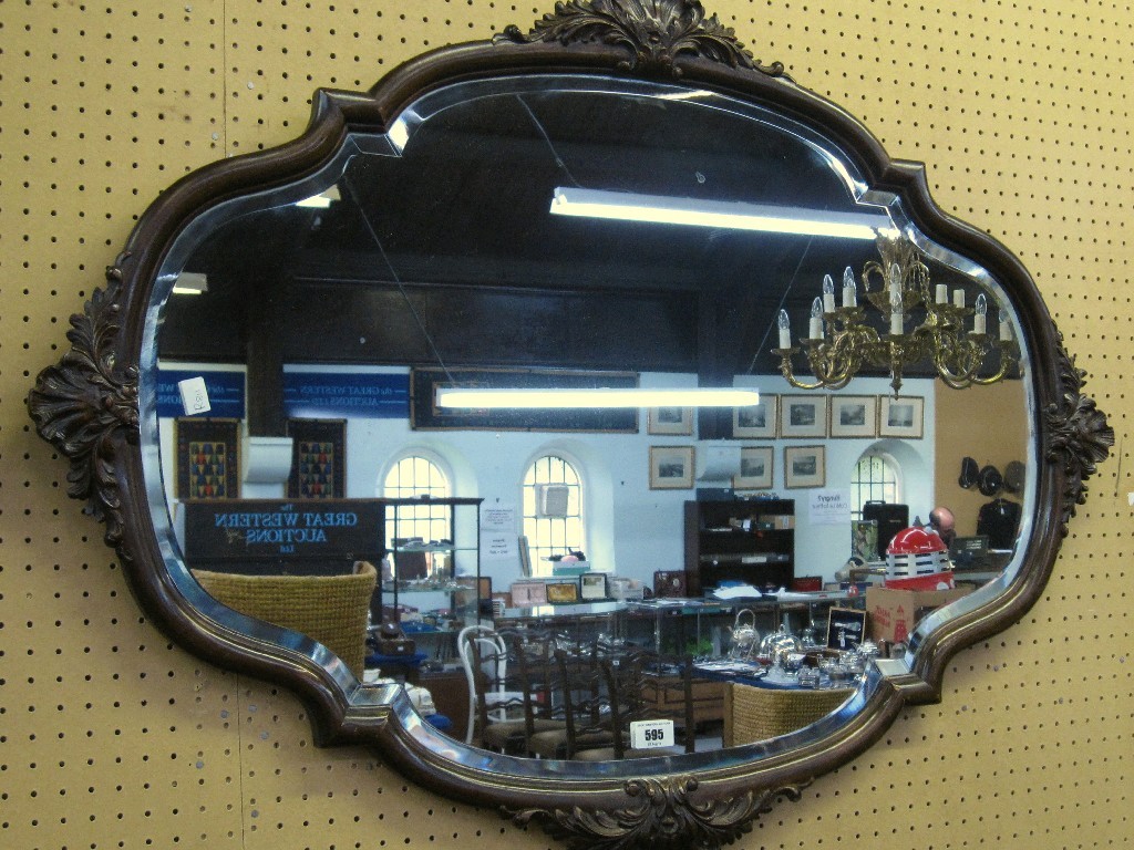 Appraisal: Carved mahogany framed wall mirror