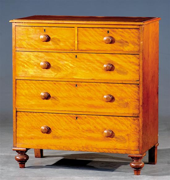 Appraisal: Regency style satinwood chest rectangular molded top over conforming case