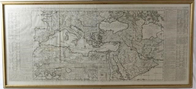 Appraisal: TH CENTURY MAP OF THE MEDITERRANEAN ANDSURROUNDING BODIES OF WATER